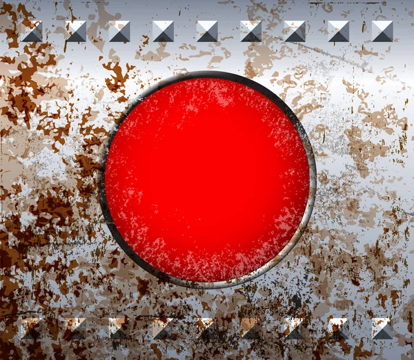 生锈的金属框架与红色灯 — 图库矢量图片