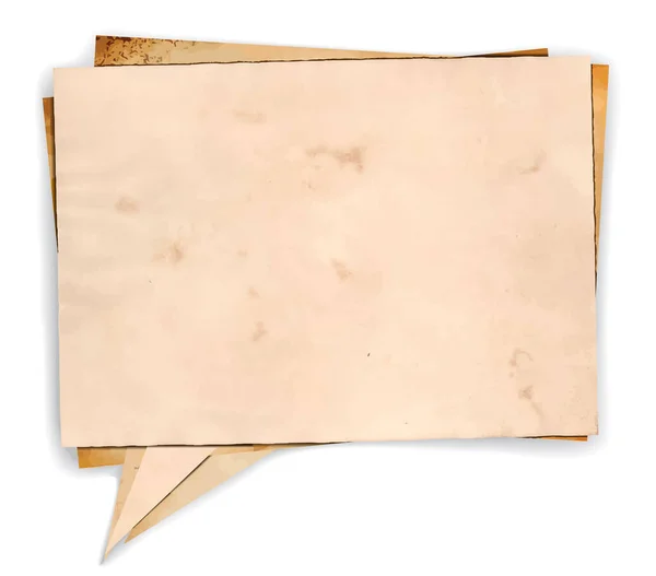 Burbuja de habla de papel envejecido — Archivo Imágenes Vectoriales