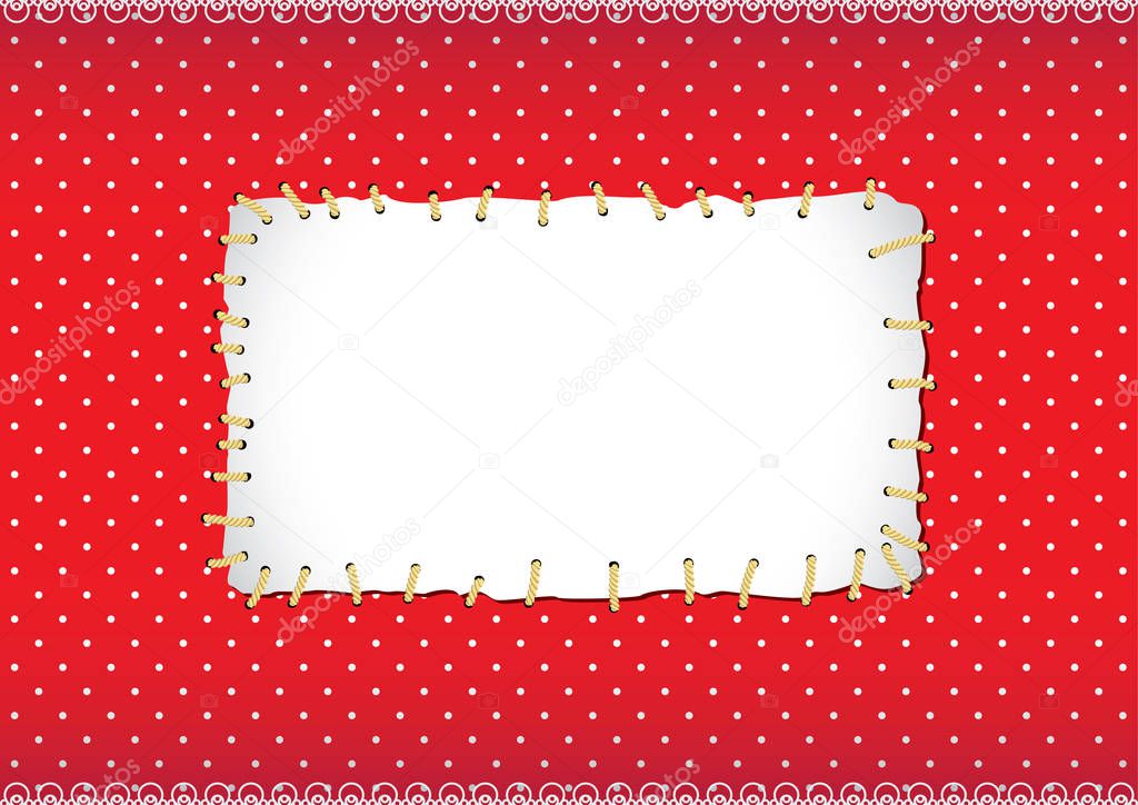 Polka dot frame with stitched patch