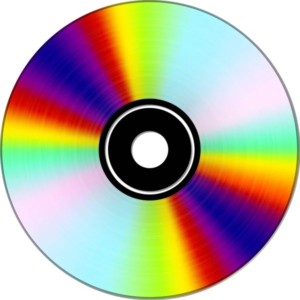 Vector CD or compact disc with holographic surface — Stock Vector