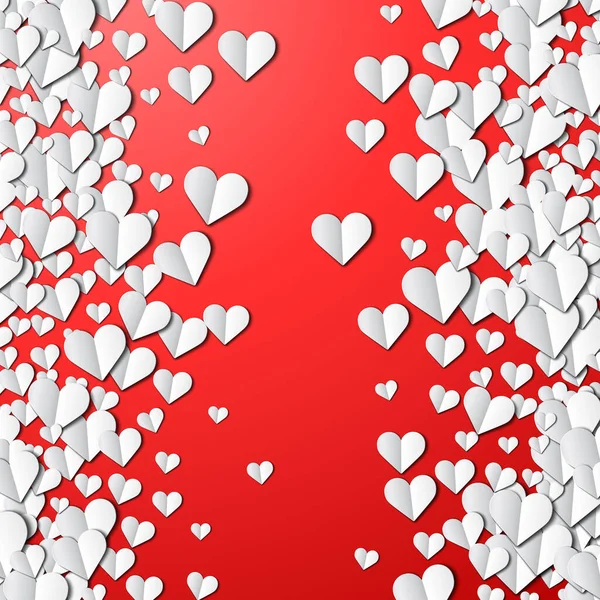 Valentines Day card with cut paper hearts — Stock Vector