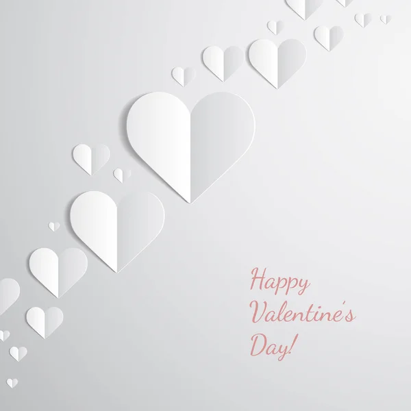 Valentines Day card with paper hearts — Stock Vector