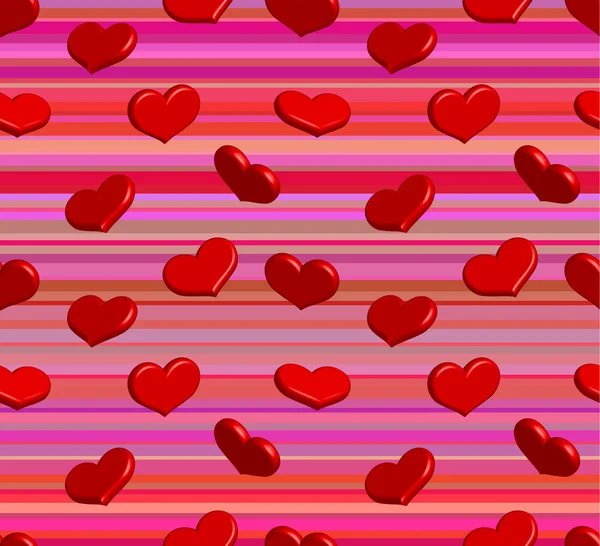 Valentine seamless pattern with shiny hearts — Stock Vector