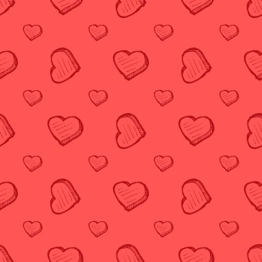 Sevgililer günü kalpleri ile seamless modeli pembe