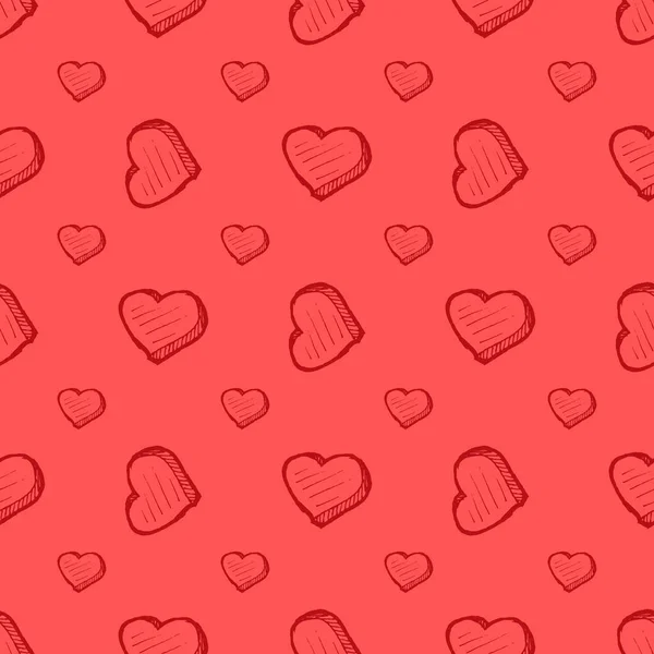 Día de San Valentín patrón rosa sin costuras con corazones — Vector de stock