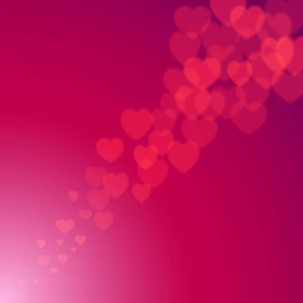 Valentines Day explosion of bokeh hearts — Stock Vector