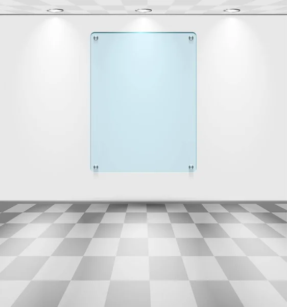 Chambre avec espace réservé en verre — Image vectorielle
