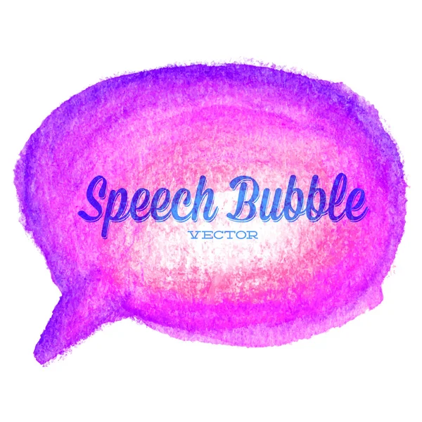 Vector watercolor drawn purple speech bubble — Stock Vector