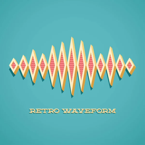 Retro karta z falą dźwiękową — Wektor stockowy