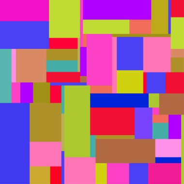 Kaotik dikdörtgenlerle düz renkli desen