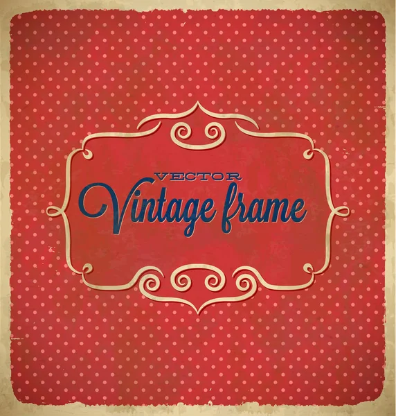 Aged vintage polka dot frame — Stock Vector