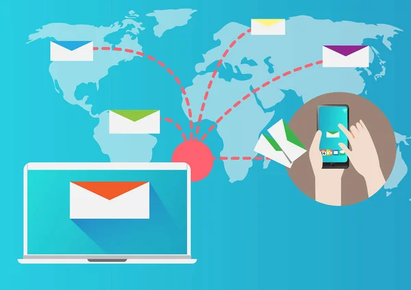 E-Mail Marketing für Unternehmen senden — Stockvektor
