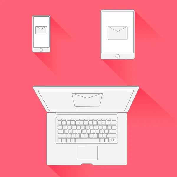 Vector Design minimalista E-mail Marketing —  Vetores de Stock