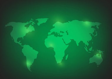 Dünya harita arka plan illüstrasyon yeşil