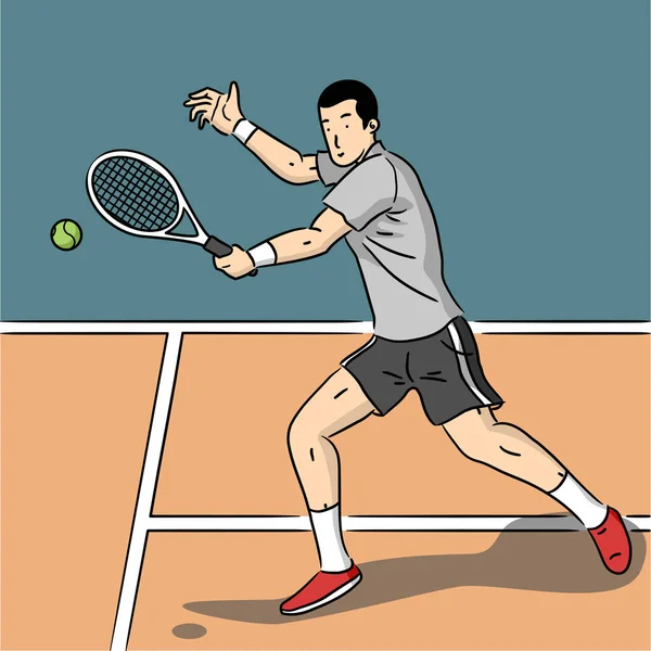 Ilustrador de jugador de tenis — Vector de stock