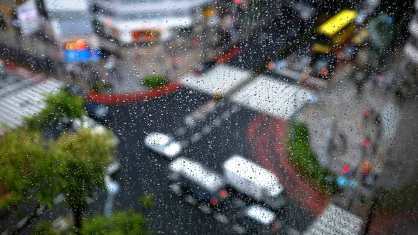 Gota de chuva na janela — Fotografia de Stock