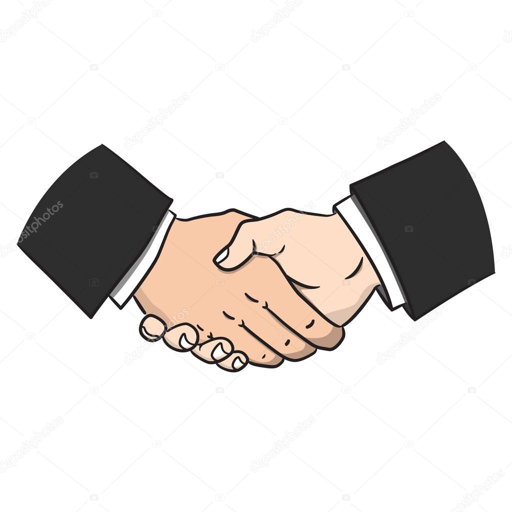 illustration of business meeting handshake