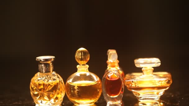 Perfume bottle with golden cap