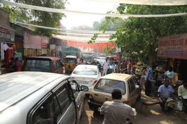 Trafik sıkışıklığı yol yolculuk Hindistan