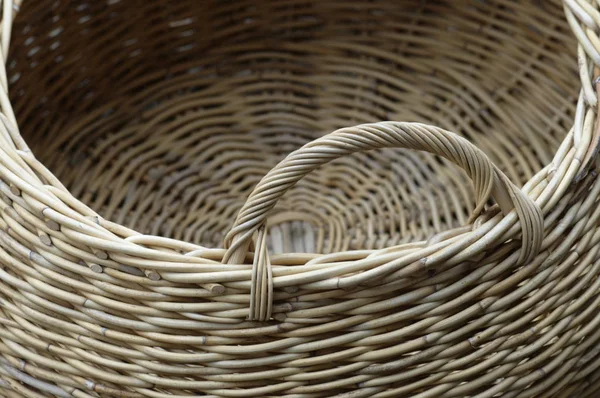 Wood Trash basket at rural home — Stock Photo, Image