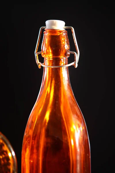 Close Up de garrafa de vidro — Fotografia de Stock