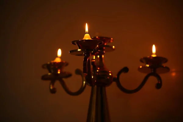 Światło świec w domu — Zdjęcie stockowe