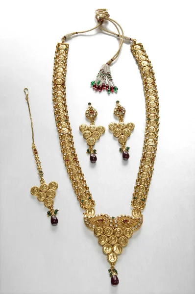 Goldschmuck Makroaufnahme Hyderabad Indien — Stockfoto