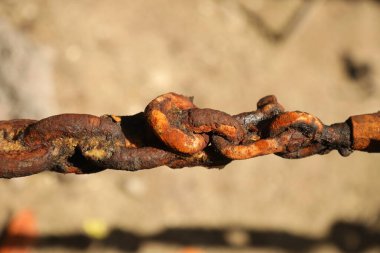 Yağlı Eski Metal zincir