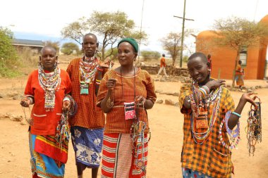 Masai Kabileleri Kenya Afrika 'da 27 Aralık 2019