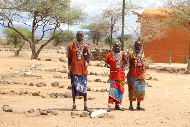 Masai Kabileleri Kenya Afrika 'da 27 Aralık 2019