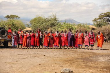 Masai Kabileleri Kenya Afrika 'da 25 Eylül 2019