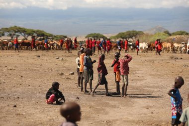 Masai Kabileleri Kenya Afrika 'da 25 Eylül 2019