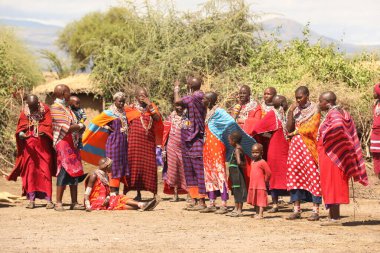 Masai Kabileleri Kenya Afrika 'da 31 Ağustos 2019
