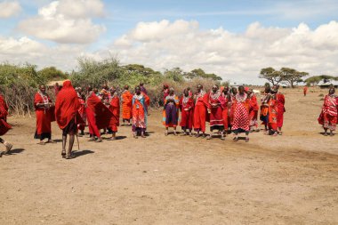 Masai Kabileleri Kenya Afrika 'da 31 Ağustos 2019