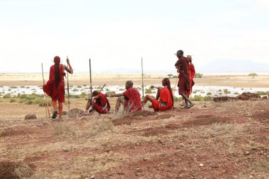 Masai Kabileleri Kenya Afrika 'da 31 Ağustos 2019