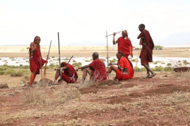 Masai Kabileleri Kenya Afrika 'da 31 Ağustos 2019