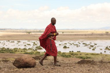 Masai Kabileleri Kenya Afrika 'da 25 Eylül 2019