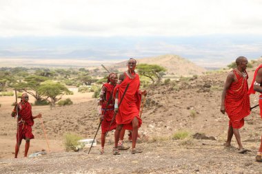 Masai Kabileleri Kenya Afrika 'da 31 Ağustos 2019