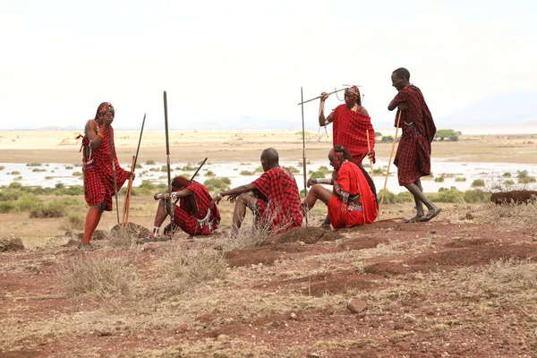 Masai Stammen Kenia Afrika Augustus 2019 — Stockfoto