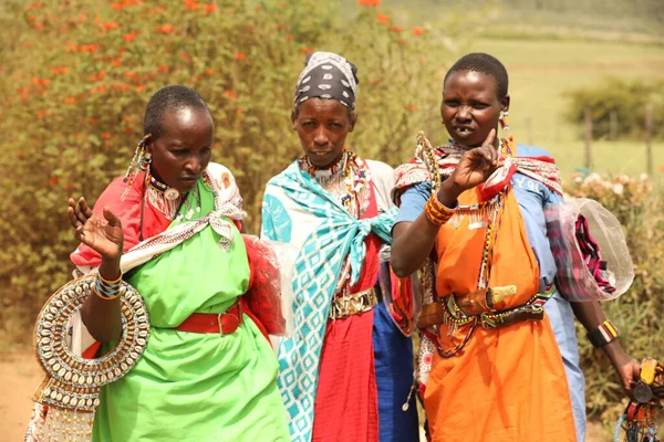 Masai Törzsek Kenyában Afrika 2019 Augusztus — Stock Fotó