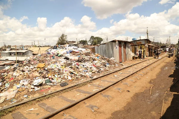 Barn Ett Slumområde Nairobi Kenya Afrika Augusti 2019 — Stockfoto