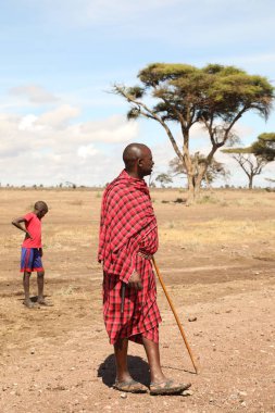 Masai Kabileleri Kenya Afrika 'da 17 Aralık 2019