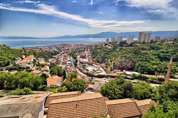 Rijeka - Trsat Kalesinden panoramik manzara - Hırvatistan