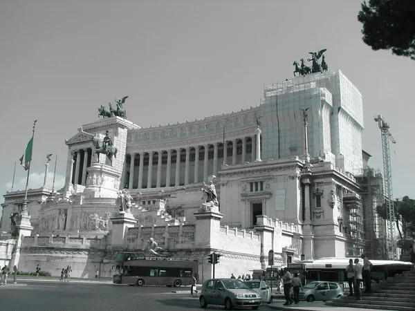 Altaar Van Het Vaderland Standbeeld Van Victor Emanuel Vittoriano Rome — Stockfoto