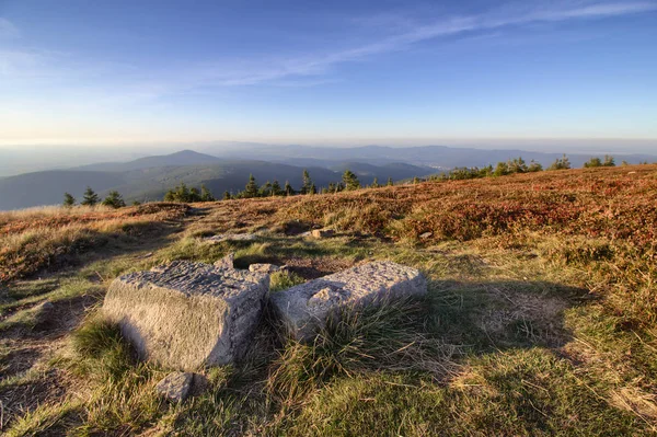 Podzim Pohoří Snieznik Karpaty Polsko — Stock fotografie