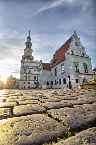 Centro Ciudad Ayuntamiento Poznan Polonia — Foto de Stock