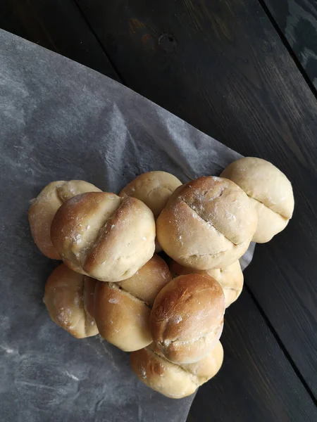 Frische Hausgemachte Brötchen Lebensmittel — Stockfoto