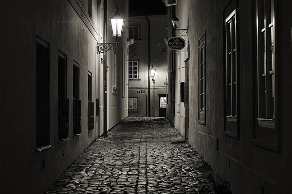 Night street in Prague