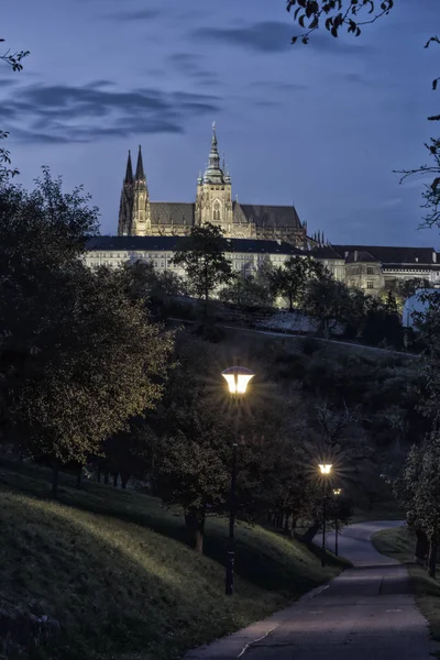 Pohled z parku Petřín v Praze — Stock fotografie