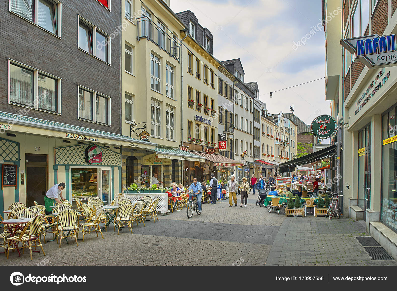 DUSSELDORF, GERMANY, JUN.13, 2010: View on city street with old retro